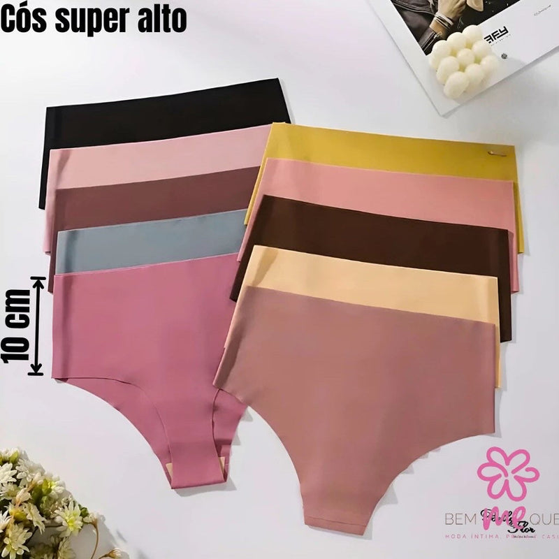 (Compre 3 leve 6) Kit com 6 Calcinhas cinta sem Costura Corte Laser Modeladora Efeito Lipo® ENVIO IMEDIATO + Frete Grátis 📦 (SOMENTE HOJE!)🔥