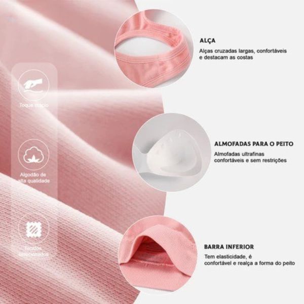 Kit 2 Top Academia Sutiã Esportivo Fitness Sustentação