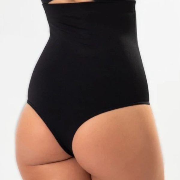 Kit 2 Cinta Modeladora Fio Dental Renda Calcinha Cós Alto Pós Parto Compressão Lingerie Feminina