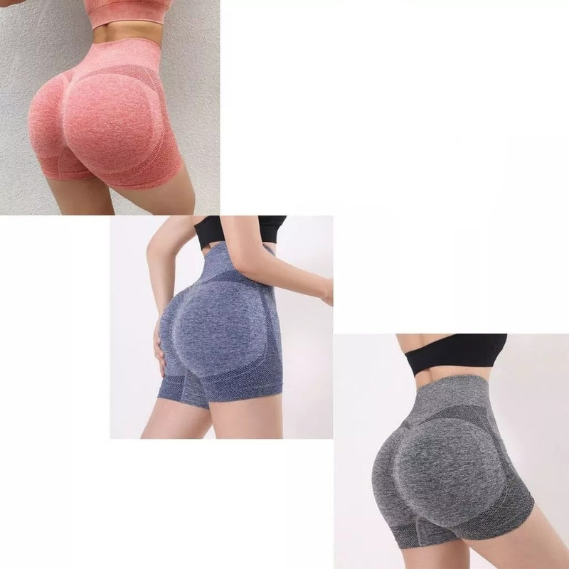 Shorts Academia Cintura Alta Empina o Bumbum - 3 Unidades