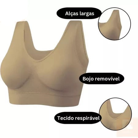 Kit 2 Top Sem Costura Corte a Laser Com Bojo Segunda Pele Para Academia