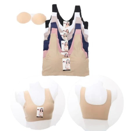 Kit 2 Top Sem Costura Corte a Laser Com Bojo Segunda Pele Para Academia