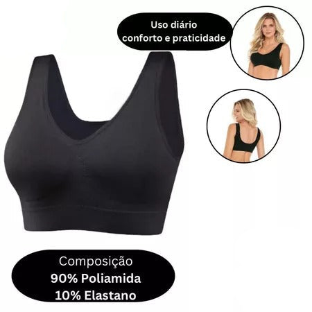 Kit 2 Top Sem Costura Corte a Laser Com Bojo Segunda Pele Para Academia