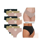 Kit 6 Calcinhas Tanga Cós Alto Sem Costura