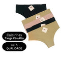 Kit 6 Calcinhas Tanga Cós Alto Sem Costura