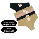Kit 6 Calcinhas Tanga Cós Alto Sem Costura