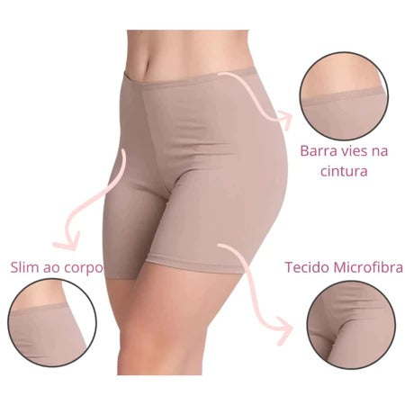 Kit C/ 4 Short Anagua Feminino Segunda Pele Segura Barriga Não Marca