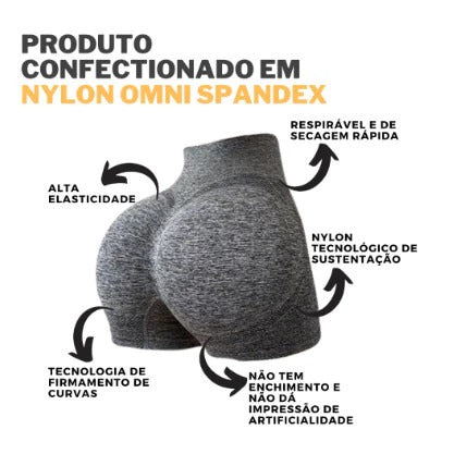 Shorts Academia Cintura Alta Empina o Bumbum - 3 Unidades