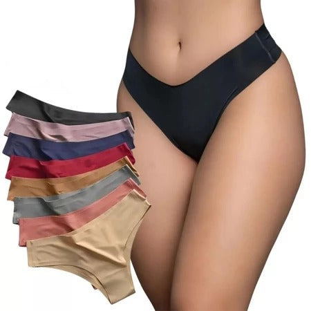 KIT 5 Calcinhas Sem Costura Corte a Laser Forro De Algodão